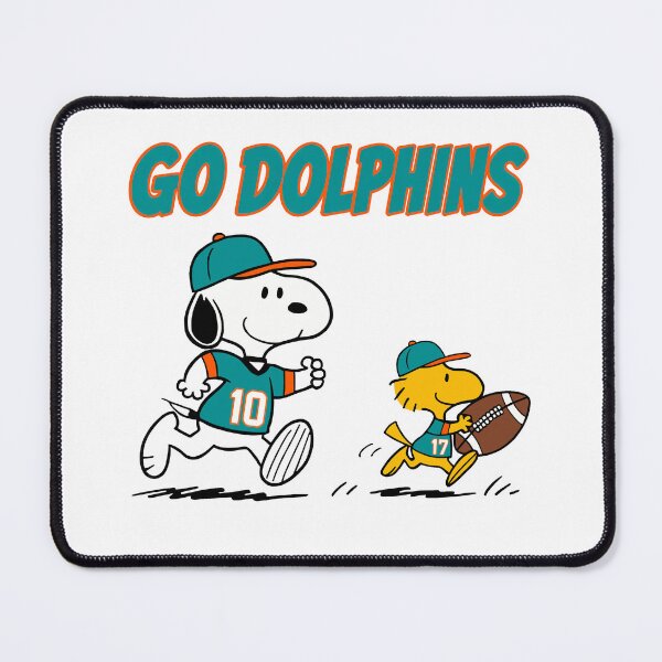 Item preview, Snoopy & Woodstock Miami Dolphins Football Retro F663 designed and sold by GLUVY-THEME.