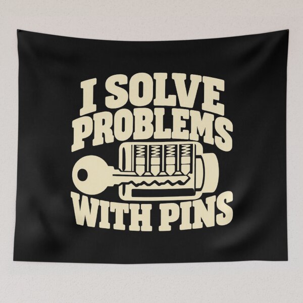 Item preview, I Solve Problems With Pins Locksmith Pin Tumbler Humor designed and sold by DreamLayerStudio.