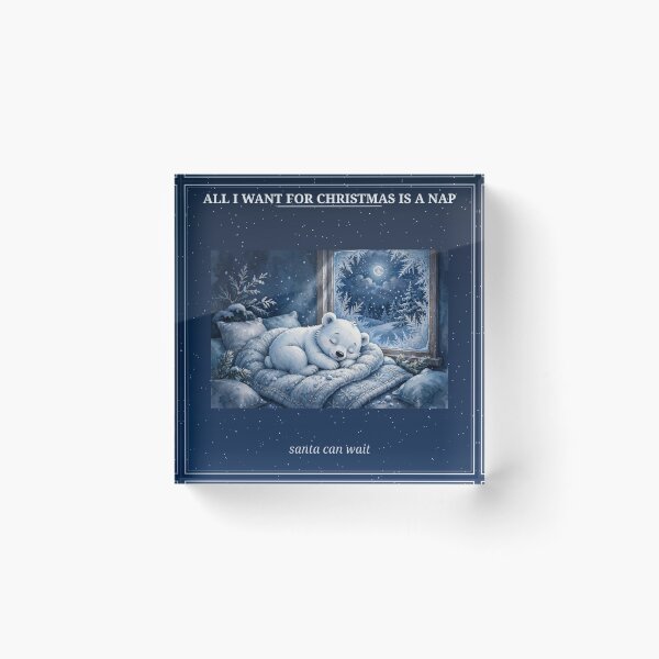 Item preview, All I Want For Christmas Is A Nap Funny Blue Sticker designed and sold by MojoHill.