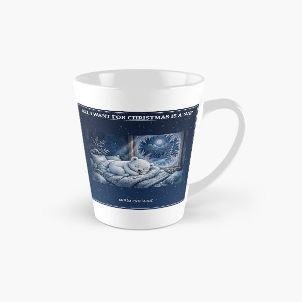 Item preview, All I Want For Christmas Is A Nap Funny Blue Sticker designed and sold by MojoHill.