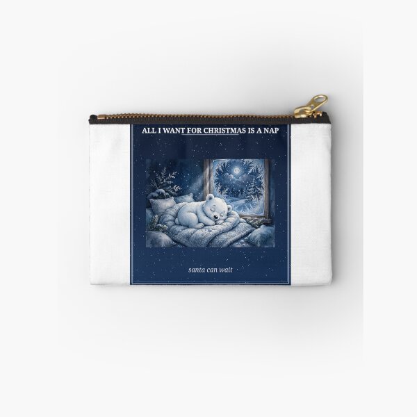 Item preview, All I Want For Christmas Is A Nap Funny Blue Sticker designed and sold by MojoHill.