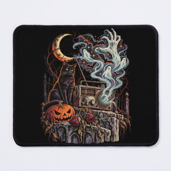 Item preview, Haunted Radio Black Cat Halloween Horror designed and sold by 966 A.D..
