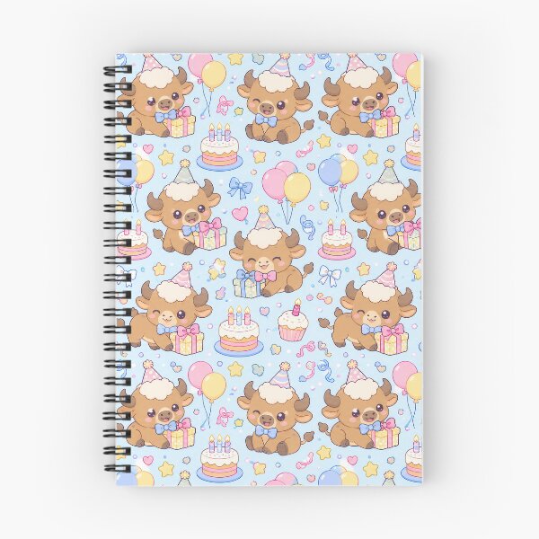 Item preview, Cute Birthday Baby Buffalo Pastel Kawaii Pattern designed and sold by Soft Berry Studio.