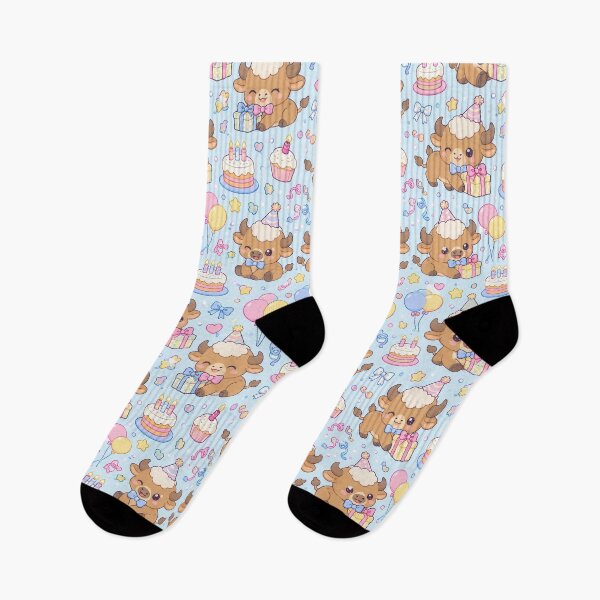 Item preview, Cute Birthday Baby Buffalo Pastel Kawaii Pattern designed and sold by Soft Berry Studio.