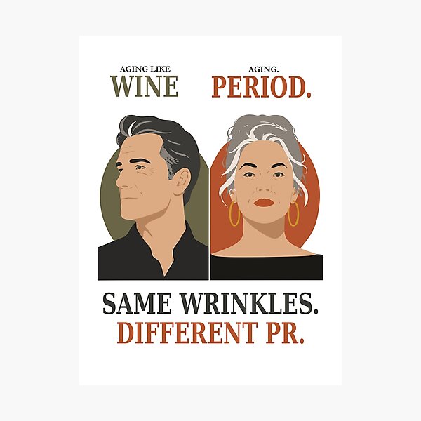 Item preview, Same Wrinkles Different PR Art Print, Funny Aging Print, Aging Like Wine Art, Humorous Couple Print, Mid Century Modern Decor designed and sold by Studio pod Burom.