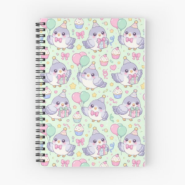 Item preview, Cute Birthday Baby Pigeon Pastel Kawaii Pattern designed and sold by Soft Berry Studio.