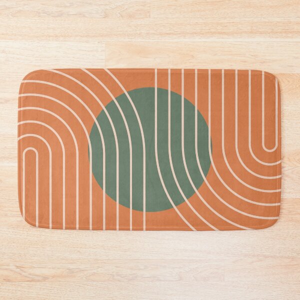 Item preview, Mid Century Modern Abstract Geometric Terracotta and Sage Green designed and sold by nineFlorals.