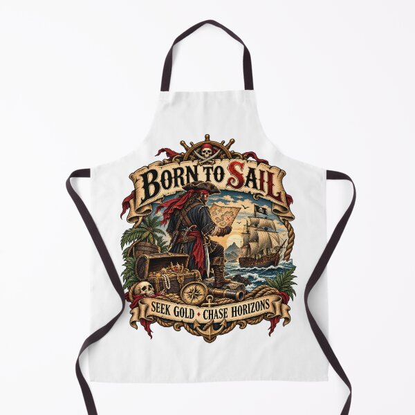 Item preview, Born to Sail - Seek Gold, Chase Horizons Pirate Emblem designed and sold by ZayCreates.