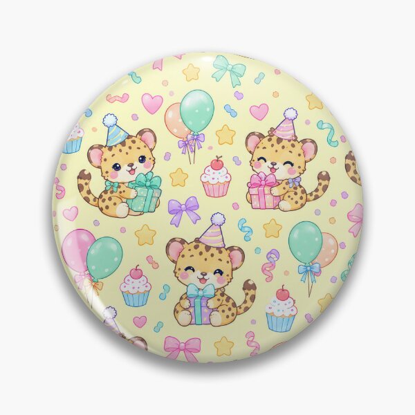 Item preview, Cute Birthday Baby Cheetah Pastel Kawaii Pattern designed and sold by Soft Berry Studio.