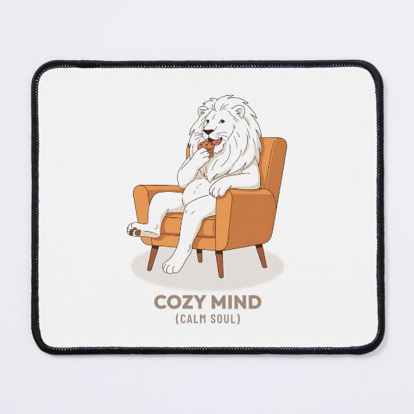 Item preview, White Lion Eating Blueberry Muffin Vintage Aesthetic designed and sold by COZY VINTAGE animal.