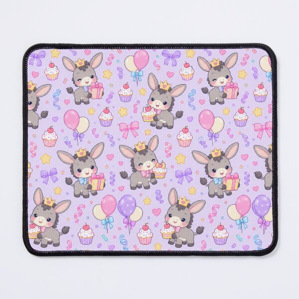 Item preview, Cute Birthday Baby Donkey Pastel Kawaii Pattern designed and sold by Soft Berry Studio.