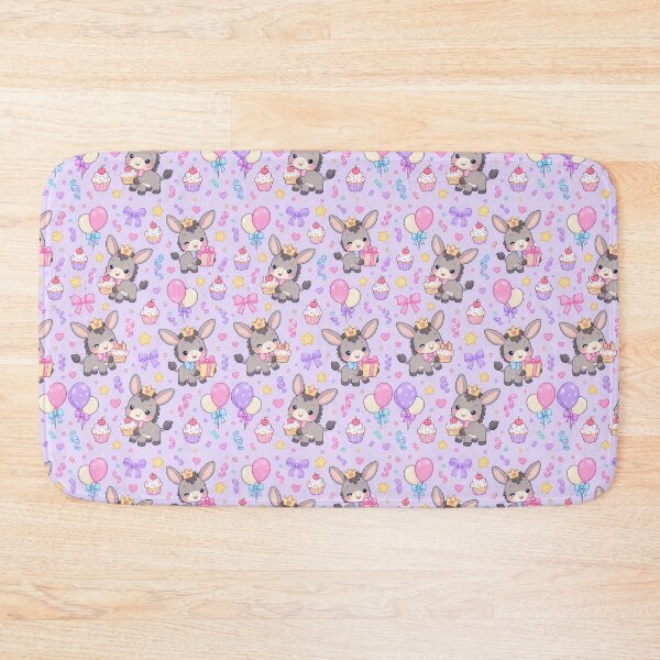 Item preview, Cute Birthday Baby Donkey Pastel Kawaii Pattern designed and sold by Soft Berry Studio.