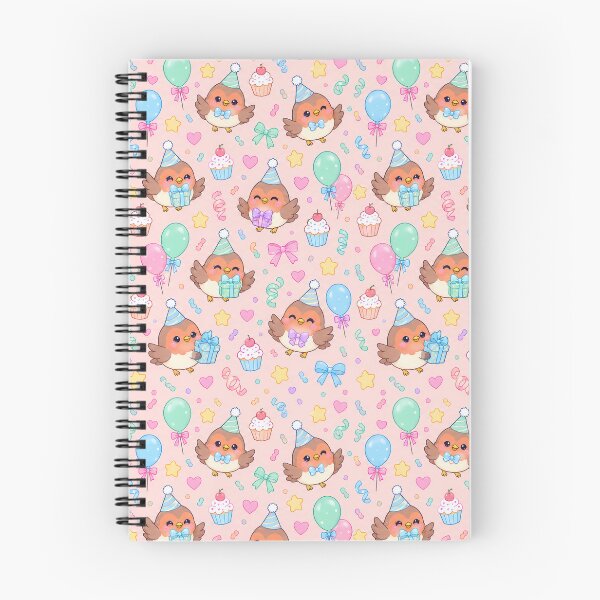 Item preview, Cute Birthday Baby Robin Pastel Kawaii Pattern designed and sold by Soft Berry Studio.