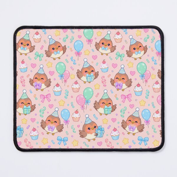 Item preview, Cute Birthday Baby Robin Pastel Kawaii Pattern designed and sold by Soft Berry Studio.