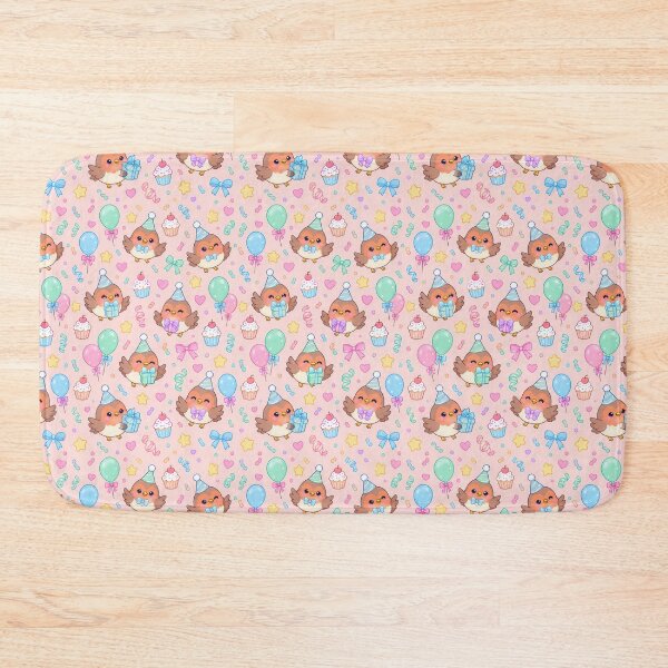 Item preview, Cute Birthday Baby Robin Pastel Kawaii Pattern designed and sold by Soft Berry Studio.