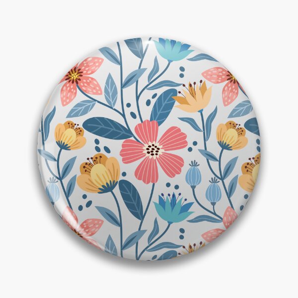 Item preview, Happy Meadow Retro Floral Pattern designed and sold by VibnWalls.