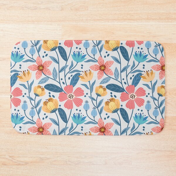 Item preview, Happy Meadow Retro Floral Pattern designed and sold by VibnWalls.