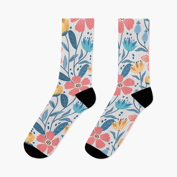Item preview, Happy Meadow Retro Floral Pattern designed and sold by VibnWalls.