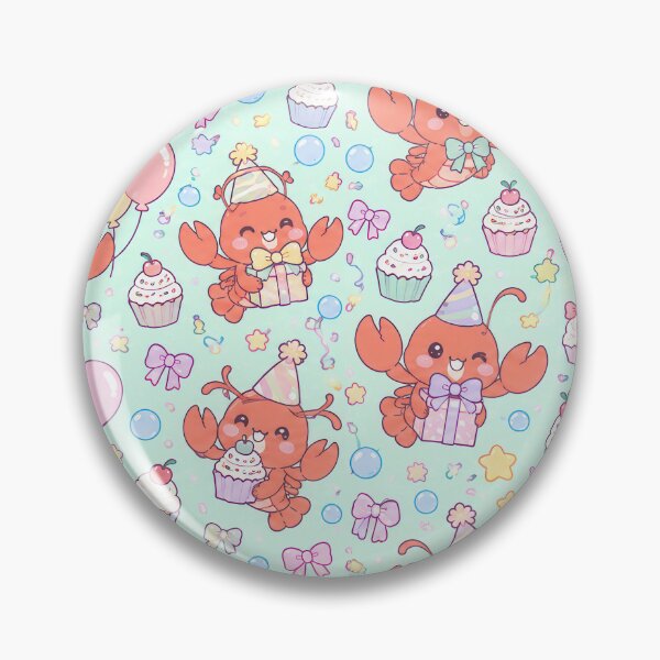 Item preview, Cute Birthday Baby Lobster Pastel Kawaii Pattern designed and sold by Soft Berry Studio.