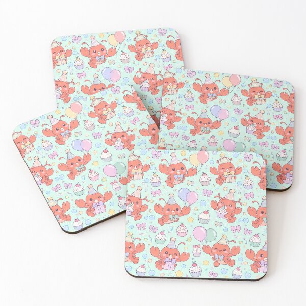 Item preview, Cute Birthday Baby Lobster Pastel Kawaii Pattern designed and sold by Soft Berry Studio.