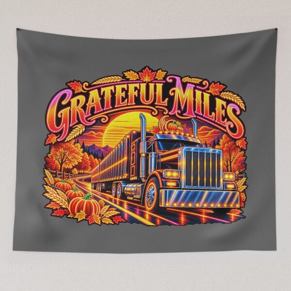 Item preview, Grateful Miles Thanksgiving Trucker designed and sold by NomadForge.