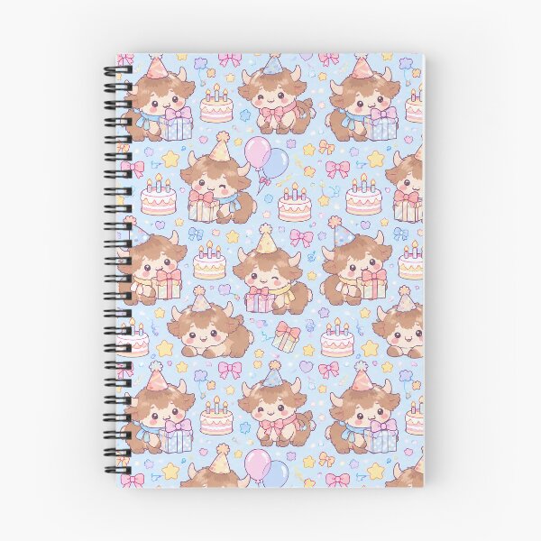 Item preview, Cute Birthday Baby Yak Pastel Kawaii Pattern designed and sold by Soft Berry Studio.