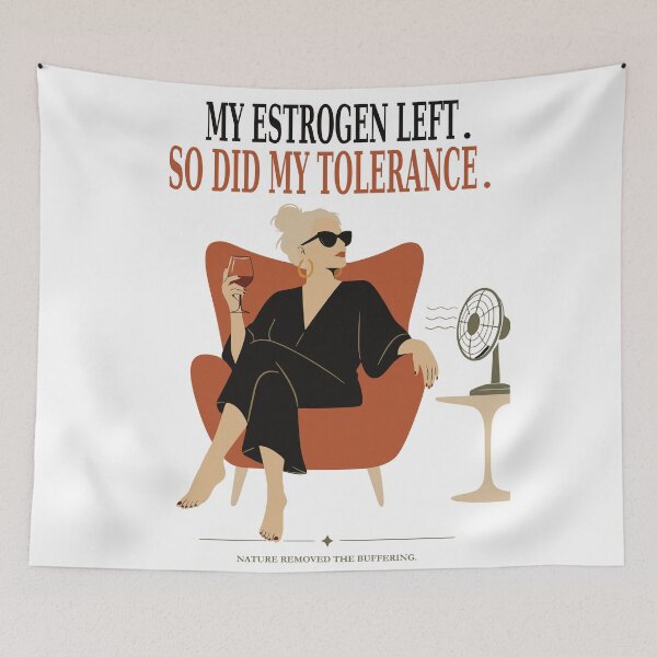 Item preview, Nature Removed the Buffering Art Print, Funny Menopause Print, Estrogen Humor Art, Aging Woman Gift, Mid Century Modern Female Decor designed and sold by Studio pod Burom.
