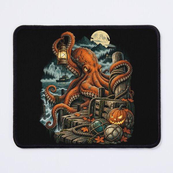 Item preview, Halloween Octopus Haunted Dock Dark Fantasy designed and sold by 966 A.D..