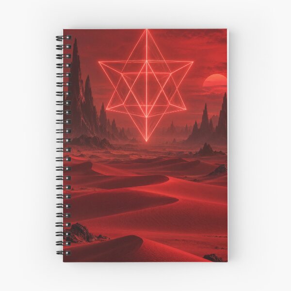 Item preview, Glowing Merkaba Sacred Geometry Over Red Desert designed and sold by monkeybusiness.pt.