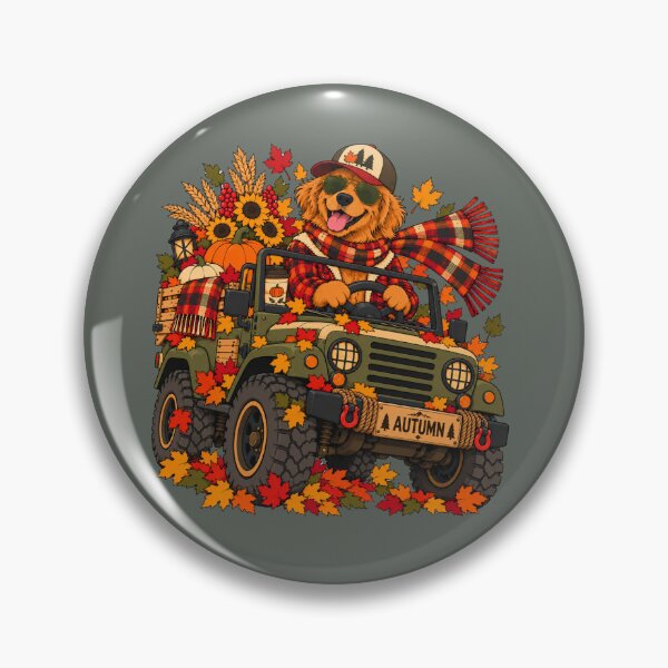Item preview, Autumn Road Trip – Golden Retriever Fall Adventure designed and sold by Aimetoi.