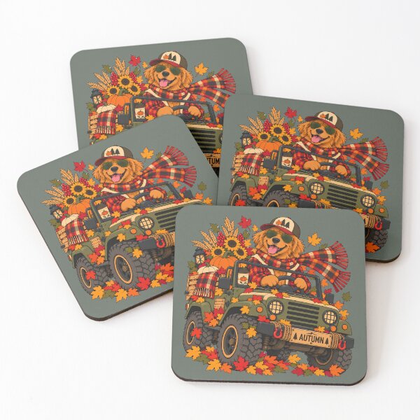 Item preview, Autumn Road Trip – Golden Retriever Fall Adventure designed and sold by Aimetoi.