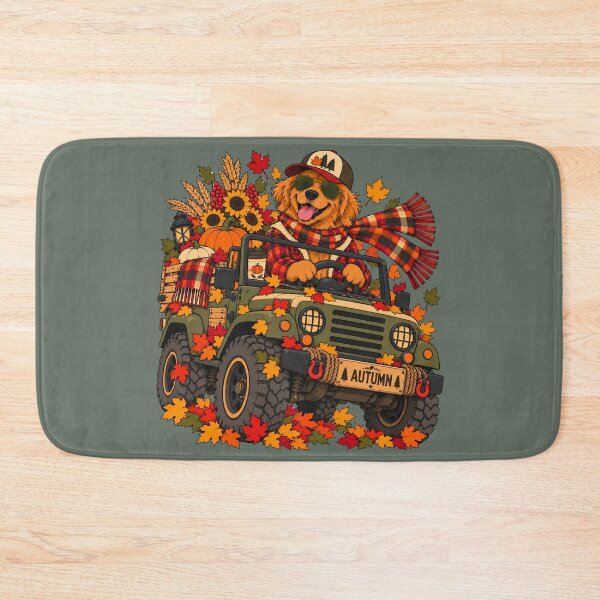Item preview, Autumn Road Trip – Golden Retriever Fall Adventure designed and sold by Aimetoi.