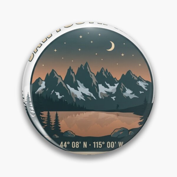 Item preview, Sawtooth Range Idaho — Vintage Travel Badge designed and sold by mnkyride.