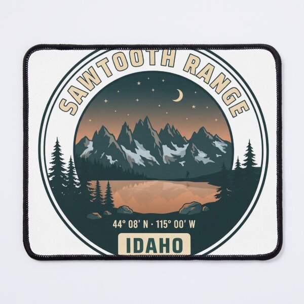 Item preview, Sawtooth Range Idaho — Vintage Travel Badge designed and sold by mnkyride.
