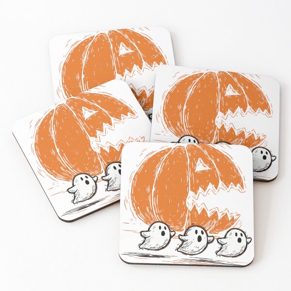 Item preview, Giant Pumpkin Chasing Ghosts Retro Halloween designed and sold by CreativeBrains7.
