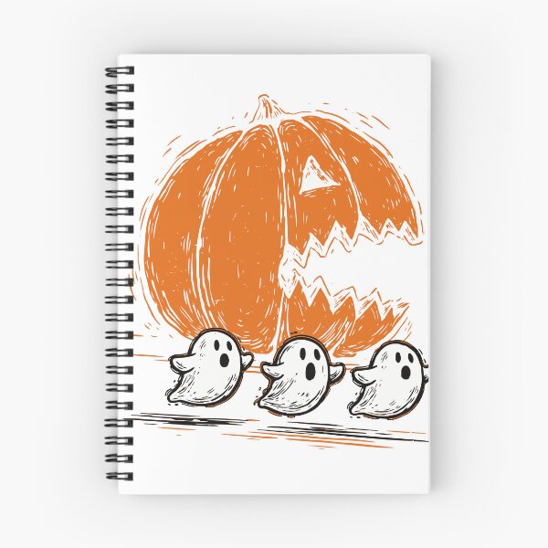 Item preview, Giant Pumpkin Chasing Ghosts Retro Halloween designed and sold by CreativeBrains7.