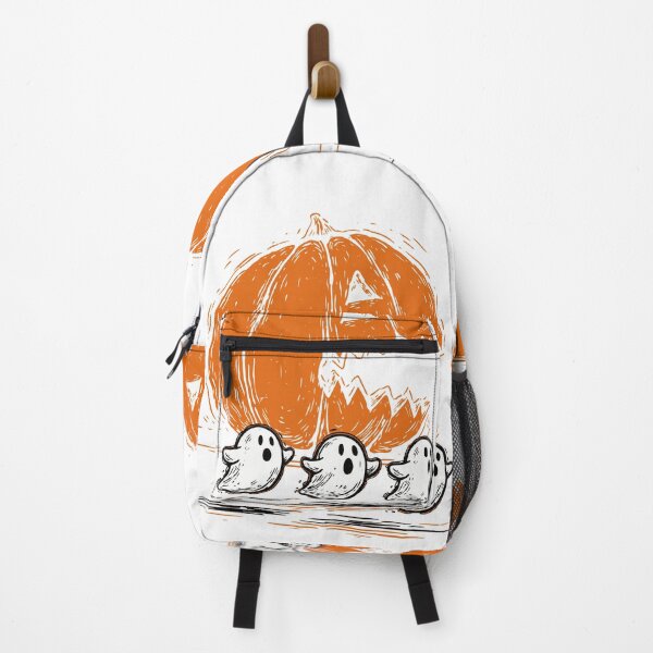 Item preview, Giant Pumpkin Chasing Ghosts Retro Halloween designed and sold by CreativeBrains7.