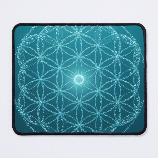 Item preview, Bioluminescent Flower of Life Underwater Plankton Mandala designed and sold by monkeybusiness.pt.
