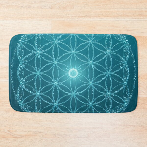 Item preview, Bioluminescent Flower of Life Underwater Plankton Mandala designed and sold by monkeybusiness.pt.