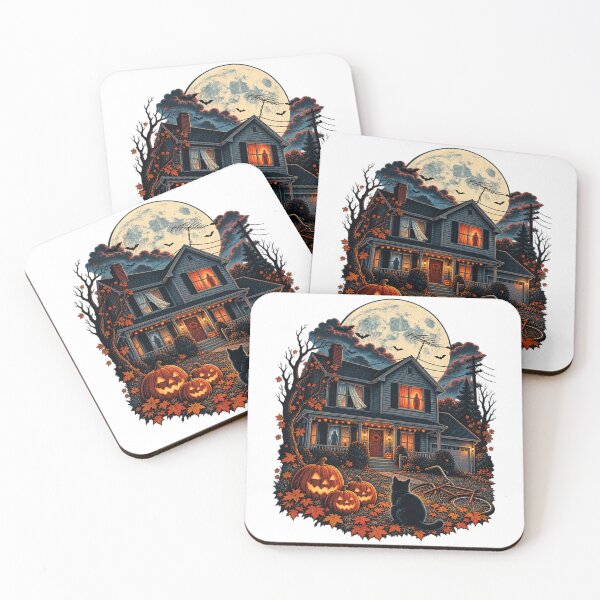 Item preview, Haunted House Black Cat Halloween Night designed and sold by 966 A.D..