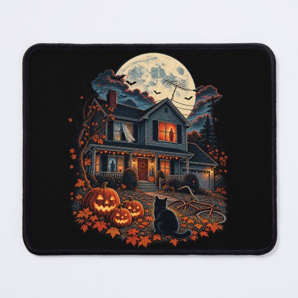 Item preview, Haunted House Black Cat Halloween Night designed and sold by 966 A.D..