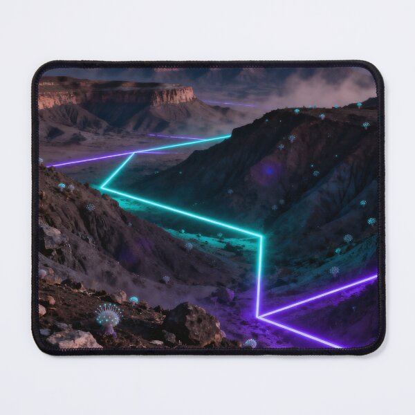 Item preview, Glowing Neon Grid and Bioluminescent Flora in Alien Valley designed and sold by monkeybusiness.pt.