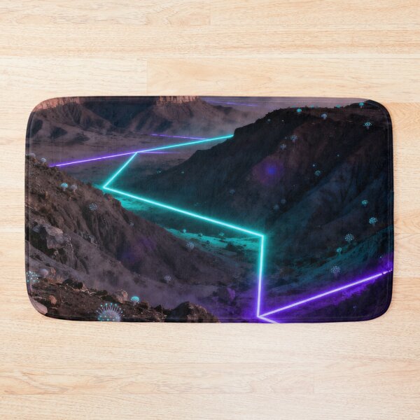 Item preview, Glowing Neon Grid and Bioluminescent Flora in Alien Valley designed and sold by monkeybusiness.pt.