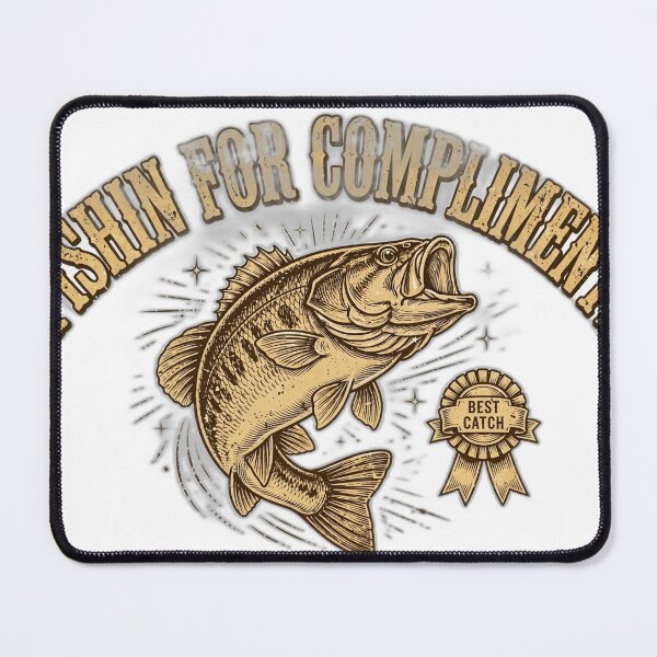 Item preview, Fishin for Compliments T-Shirt – Funny Bass Fishing Humor Tee designed and sold by Worn and Witty.