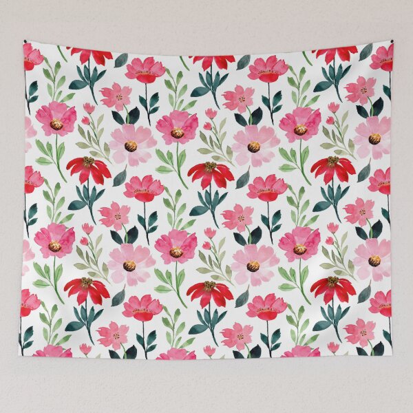 Item preview, Midnight Pink Wildflower Garden designed and sold by VibnWalls.