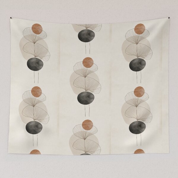 Item preview, Wabi sabi and japandi inspired minimalist abstract herbs designed and sold by filigreedigital.