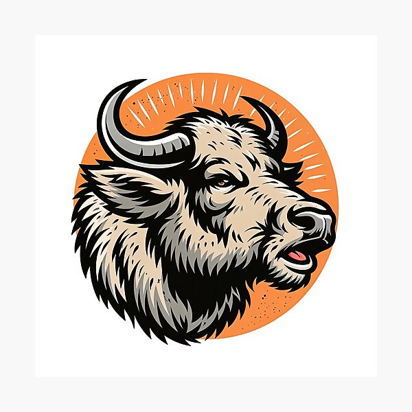 Item preview, Sticker - Decal - Majestic Bison Head Illustration designed and sold by ForeverPrintsOK.