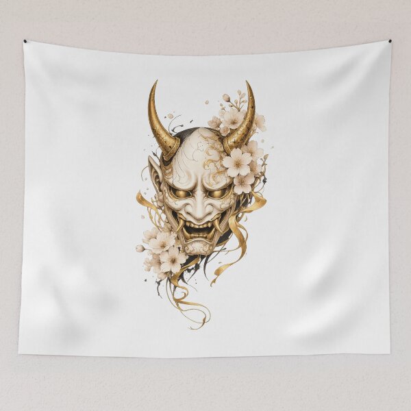 Item preview, Ivory & Gold Hannya Mask designed and sold by ichiyori.