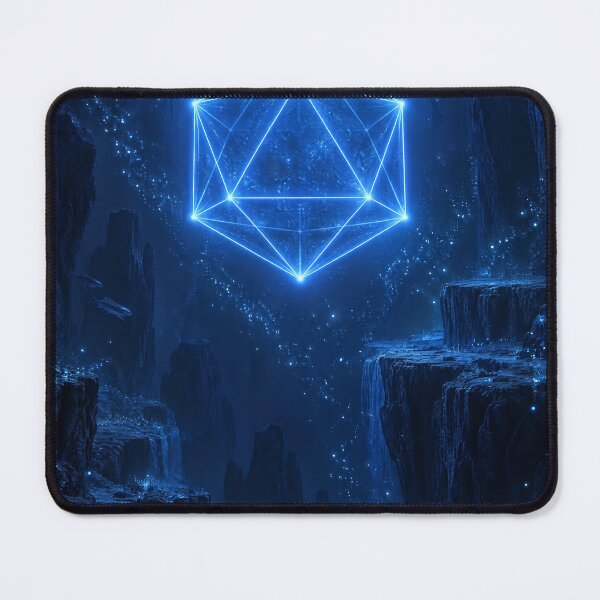 Item preview, Glowing Blue Icosahedron In Deep Sea Trench designed and sold by monkeybusiness.pt.
