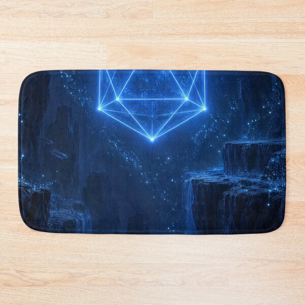 Item preview, Glowing Blue Icosahedron In Deep Sea Trench designed and sold by monkeybusiness.pt.
